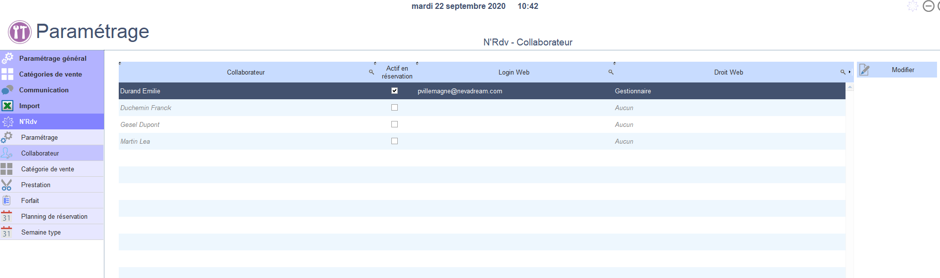 Collaborateurs sur N'Rdv
